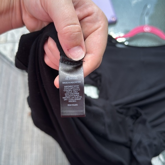 Express Black Cross Front Dress Size Medium - Picture 6 of 6